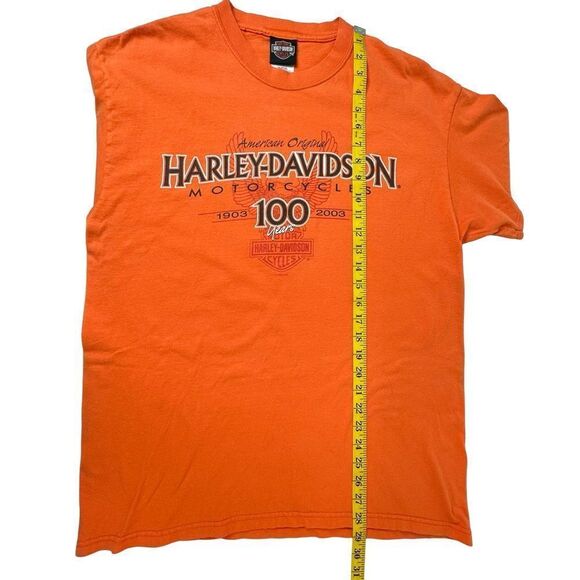 HARLEY-DAVIDSON Motorcycles Orange ZYLSTRA Tshirt Men’s Size Large - Picture 8 of 11